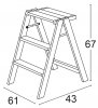 ARREDAMENTI OSIMO Drewniana Drabinka - 67 X 61 Cm, Brązowy Osimo